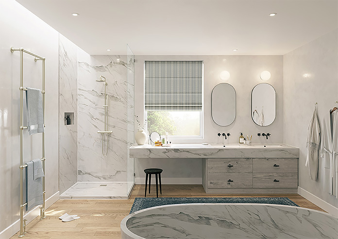 Laurel Stripe, Grey - Twist&Fit Roman Blind - Image 8